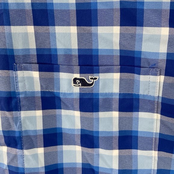 Vineyard Vines Shirt men's XL Button Down OTG On-The-Go Performance Plaid Blue - Picture 3 of 12